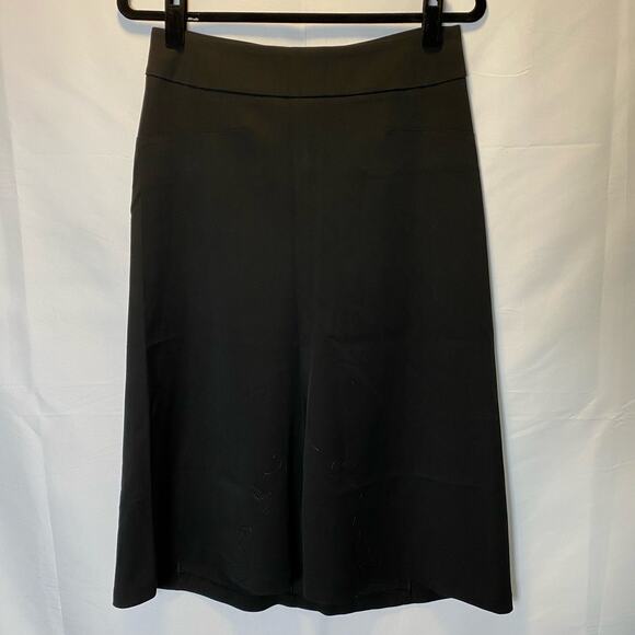 Diab'less Vintage From France Classic Black A-line Embroidered Midi Skirt - Picture 9 of 14